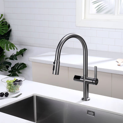 Metora Touchless Sensor & Pull-Down Kitchen Faucet with Temperature Display-KF2206
