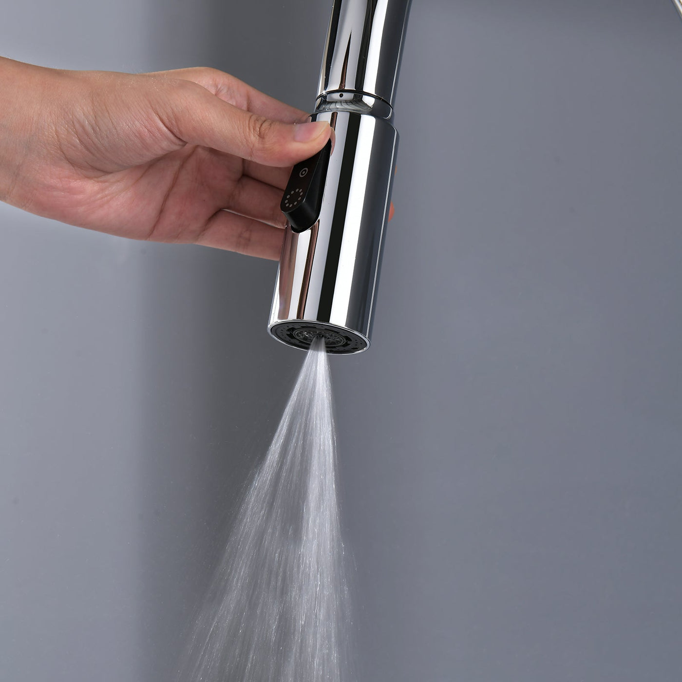 Metora Modern Pull-Down Kitchen Faucet with Temperature Display-KF2501