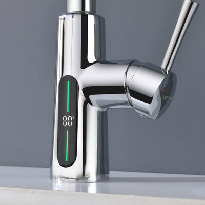 Metora Modern Pull-Down Kitchen Faucet with Temperature Display-KF2501