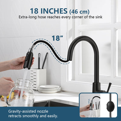 Metora Modern Pull-Down Kitchen Faucet with Temperature Display-KF2501
