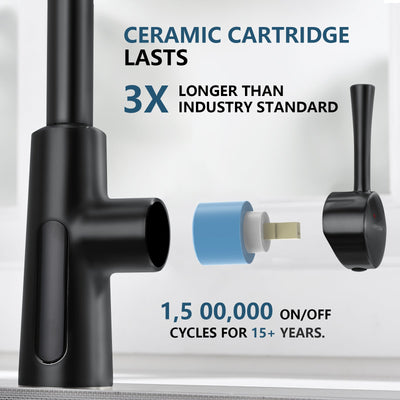 Metora Modern Pull-Down Kitchen Faucet with Temperature Display-KF2501