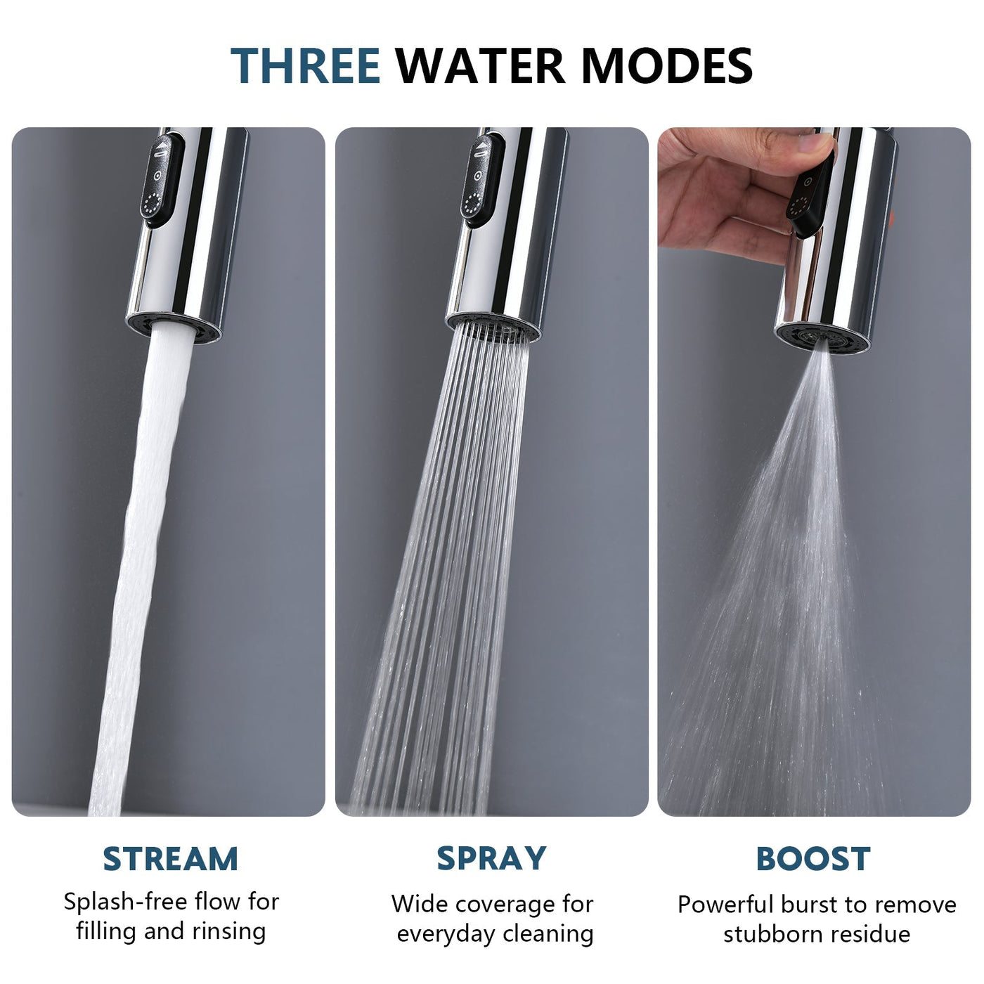 Metora Modern Pull-Down Kitchen Faucet with Temperature Display-KF2501