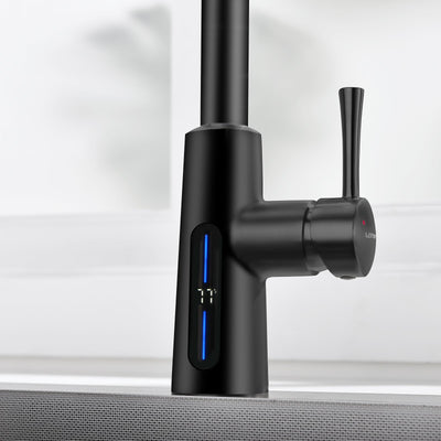 Metora Modern Pull-Down Kitchen Faucet with Temperature Display-KF2501