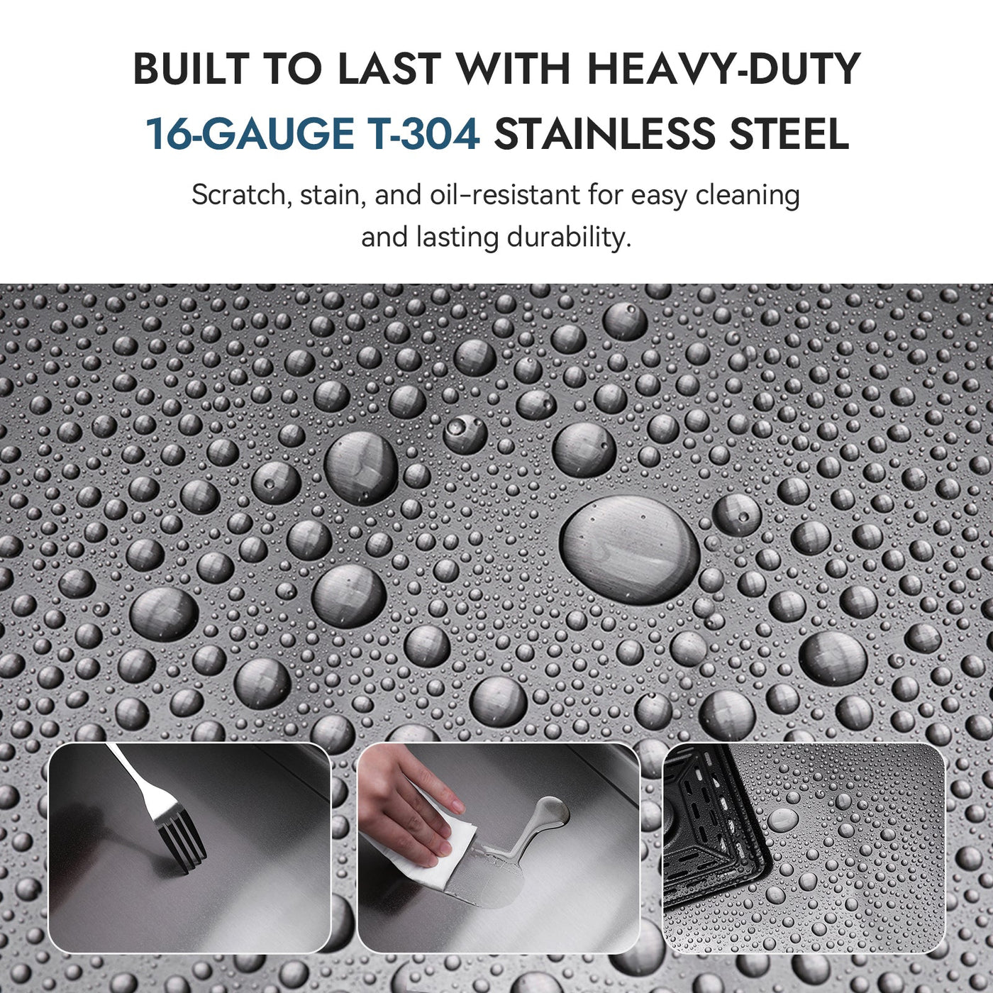 Metora Single Bowl Workstation Kitchen Sink Set with Waterfall Faucet-KS2203