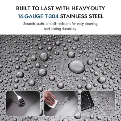 Metora Single Bowl Workstation Kitchen Sink Set with Waterfall Faucet-KS2203