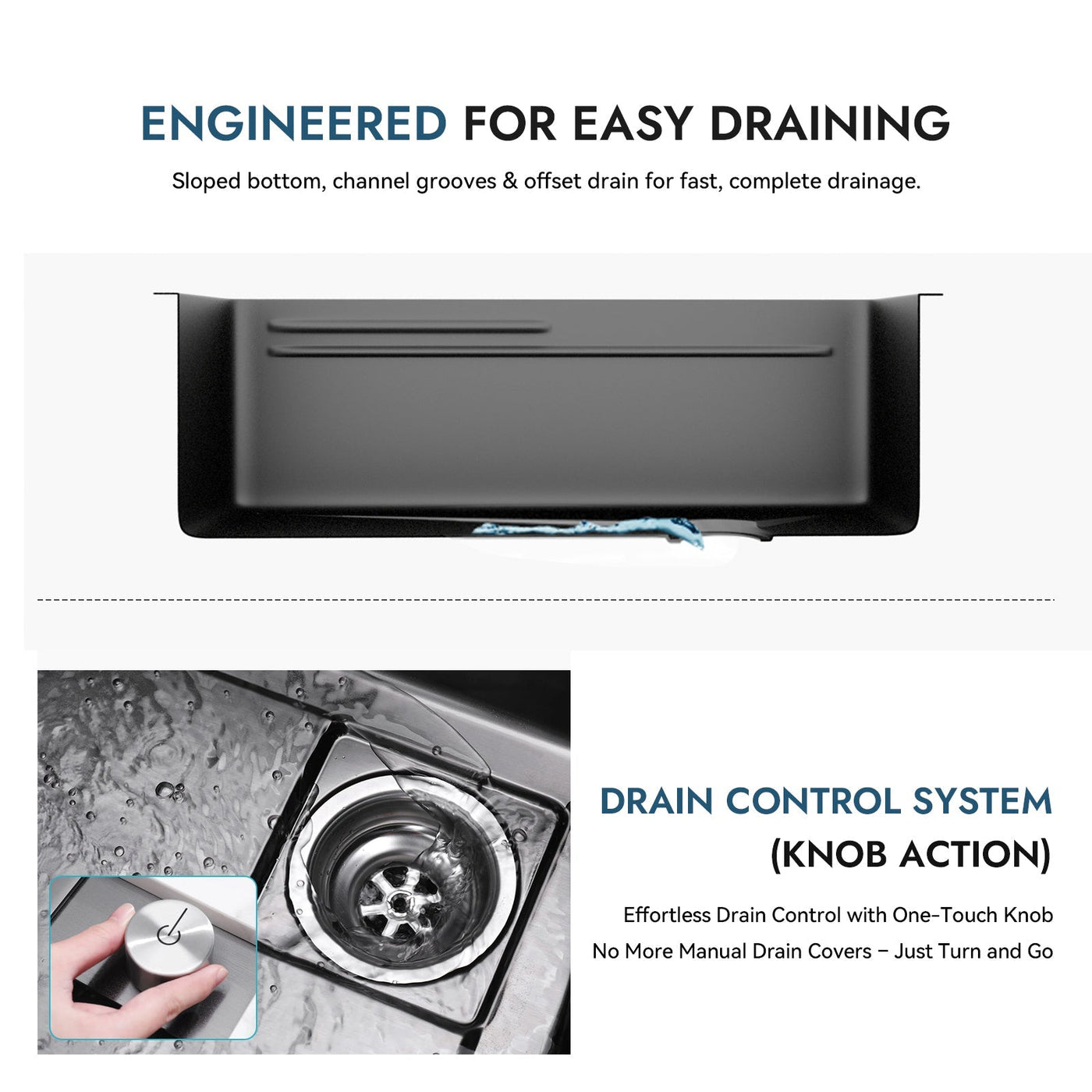 Metora Single Bowl Workstation Kitchen Sink Set with Waterfall Faucet-KS2203