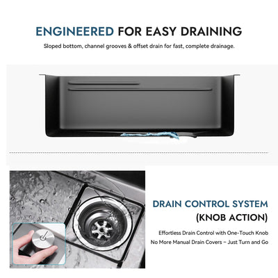 Metora Single Bowl Workstation Kitchen Sink Set with Waterfall Faucet-KS2203