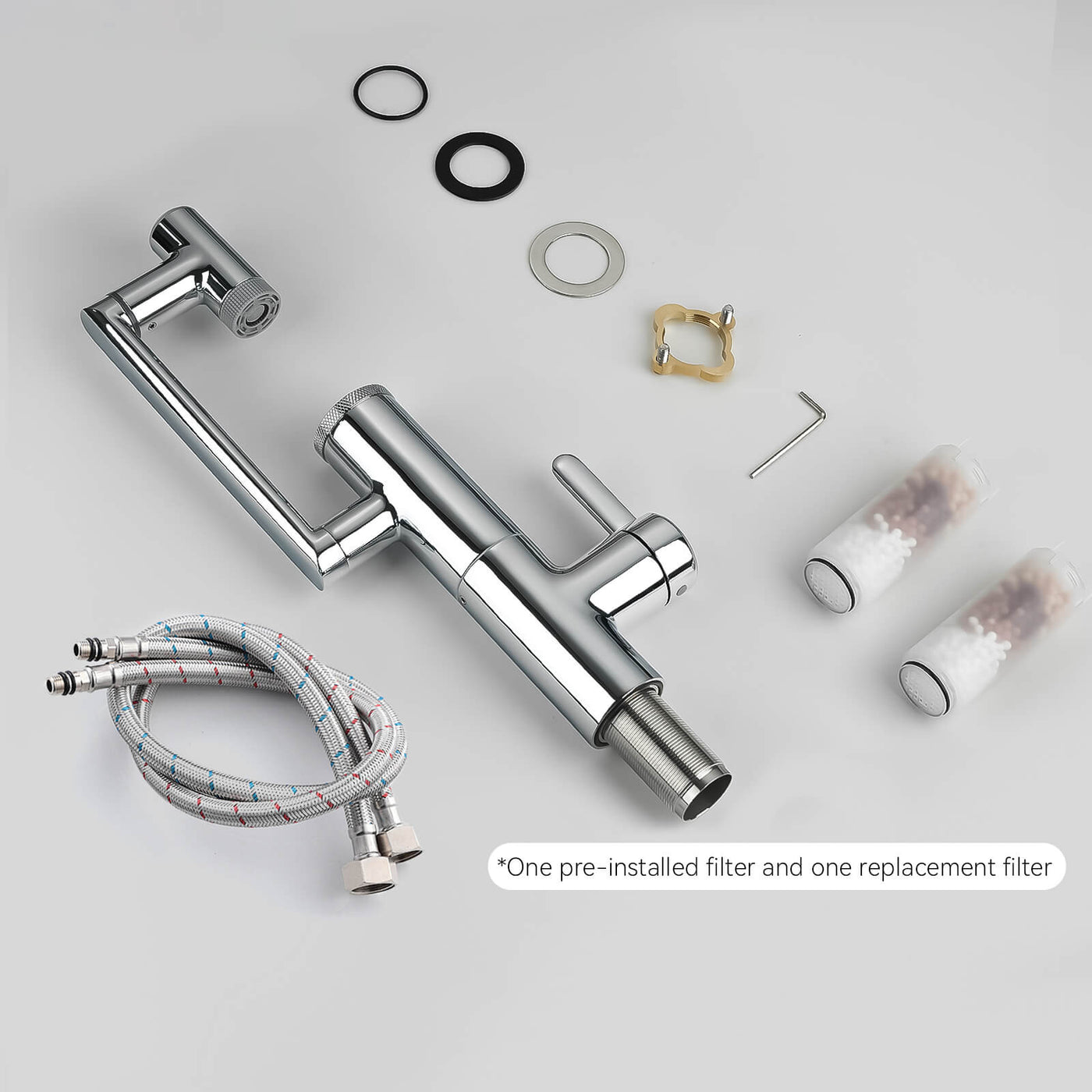 Metora Single-Hand 1080° Rotating Bathroom Built-in Filter Faucet With Temperature Display-BPF01