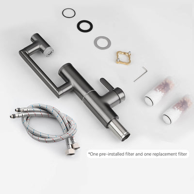 Metora Single-Hand 1080° Rotating Bathroom Built-in Filter Faucet With Temperature Display-BPF01