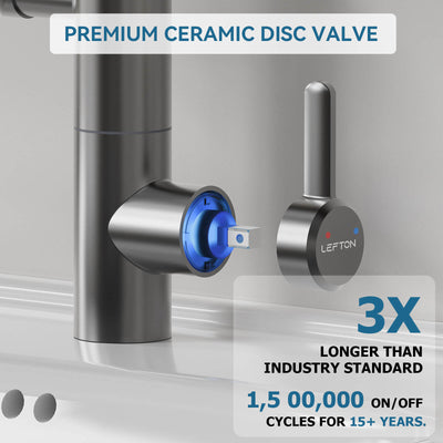 Metora Single-Hand 1080° Rotating Bathroom Built-in Filter Faucet With Temperature Display-BPF01