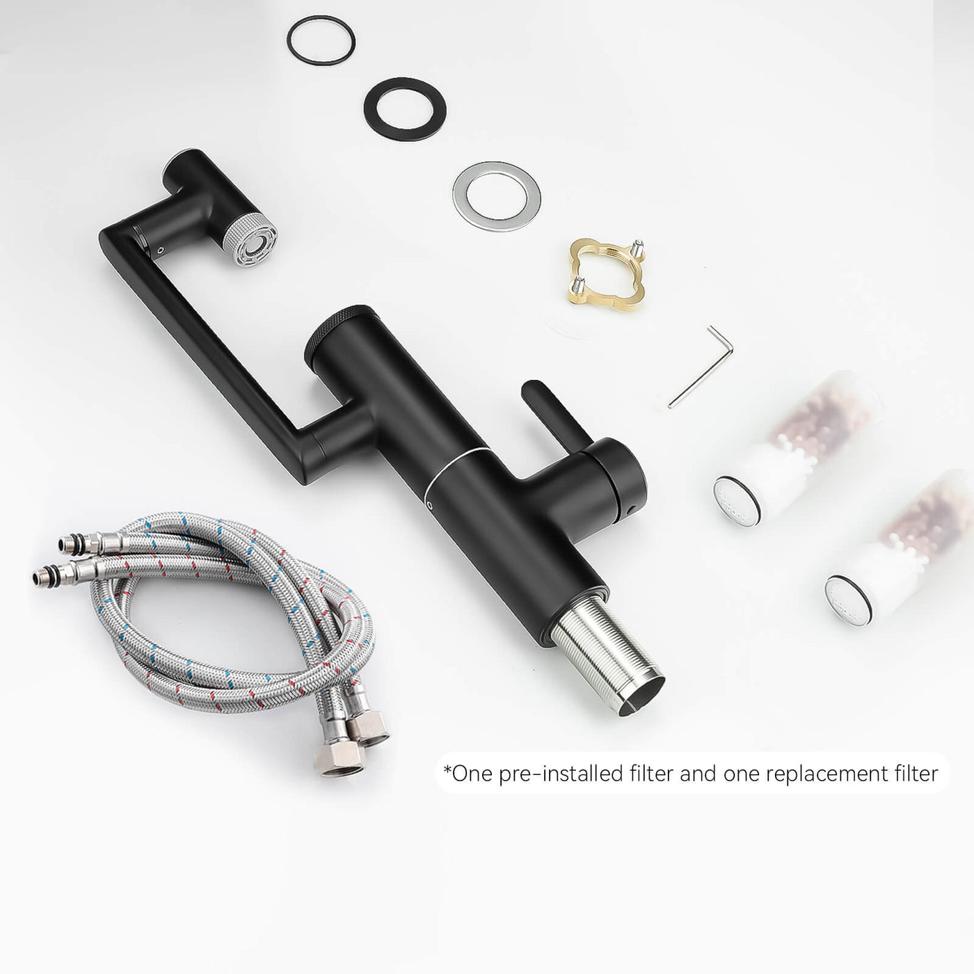 Metora Single-Hand 1080° Rotating Bathroom Built-in Filter Faucet With Temperature Display-BPF01