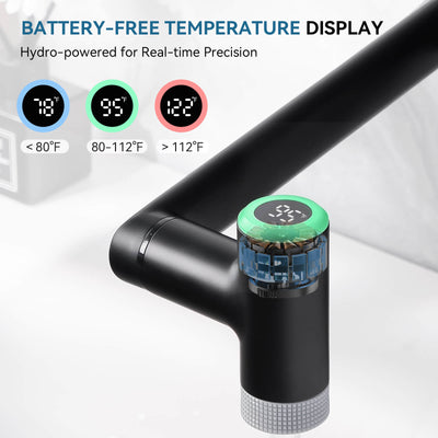 Metora Single-Hand 1080° Rotating Bathroom Built-in Filter Faucet With Temperature Display-BPF01