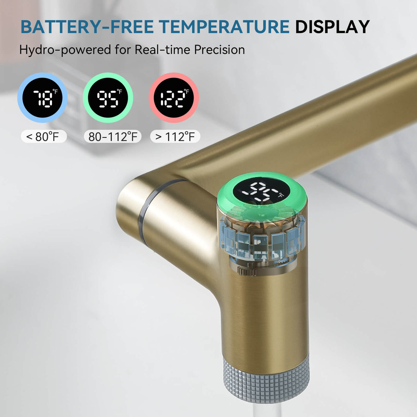 Metora Single-Hand 1080° Rotating Bathroom Built-in Filter Faucet With Temperature Display-BPF01