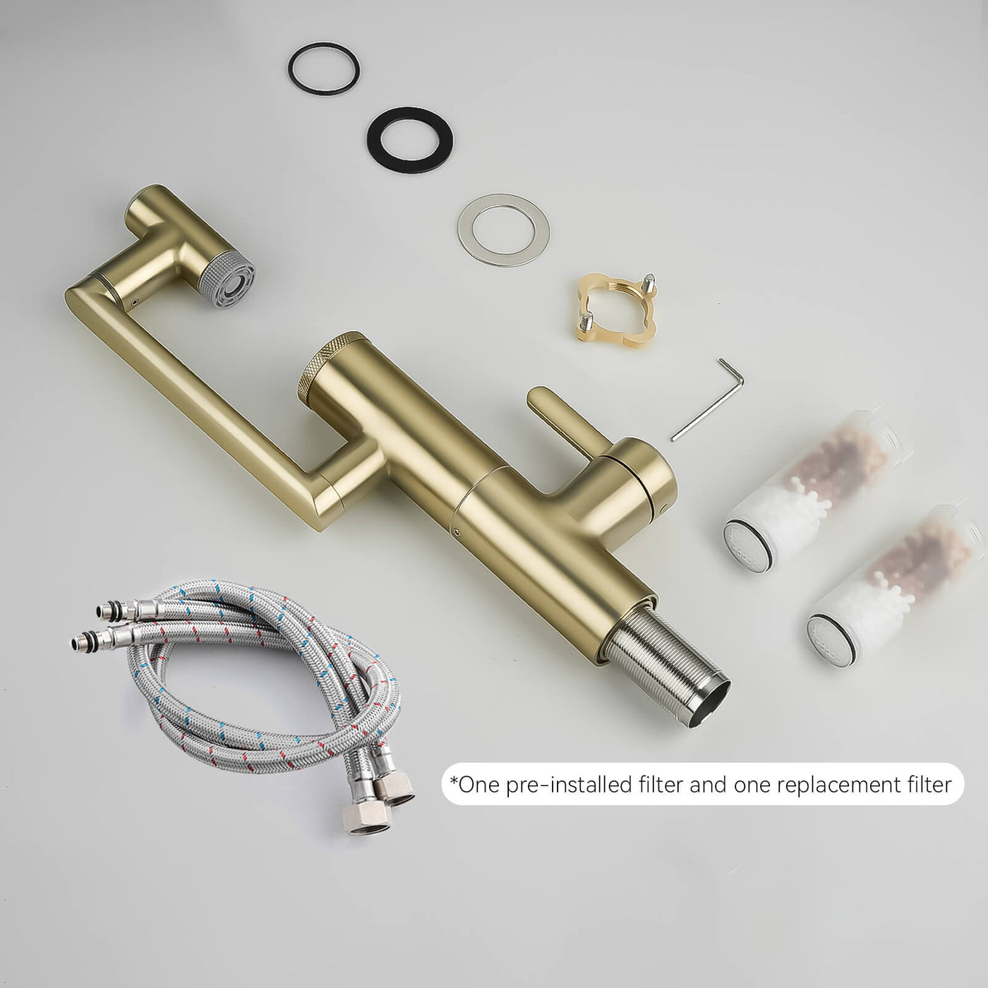 Metora Single-Hand 1080° Rotating Bathroom Built-in Filter Faucet With Temperature Display-BPF01