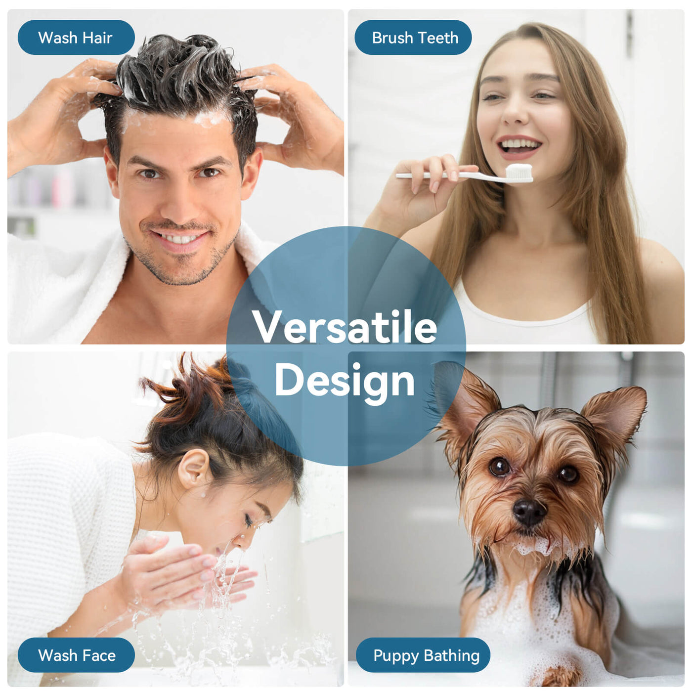 Metora Single-Hand 1080° Rotating Bathroom Built-in Filter Faucet With Temperature Display-BPF01