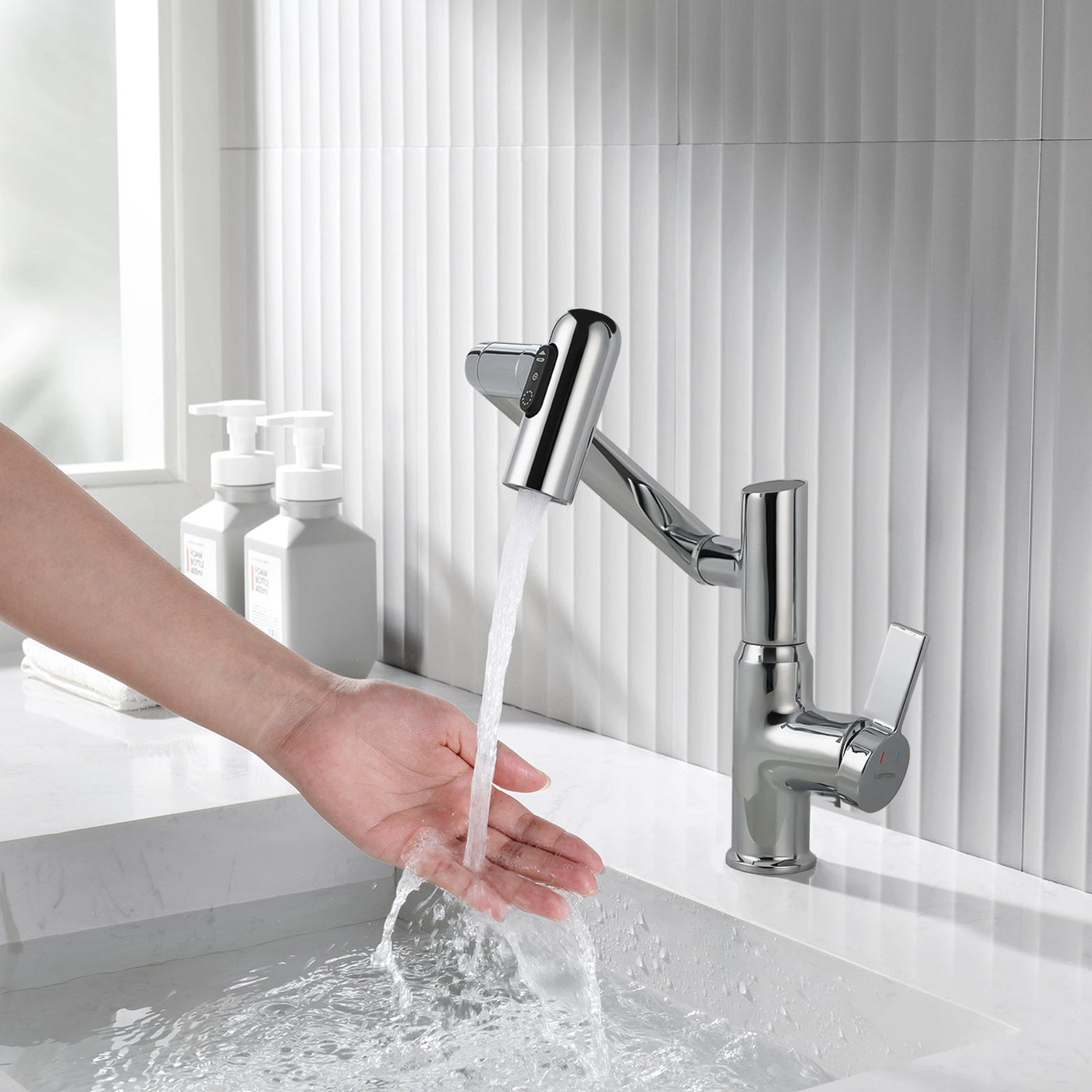 Metora Single-Hole Rotatable Faucet with Temperature Display-BF2204