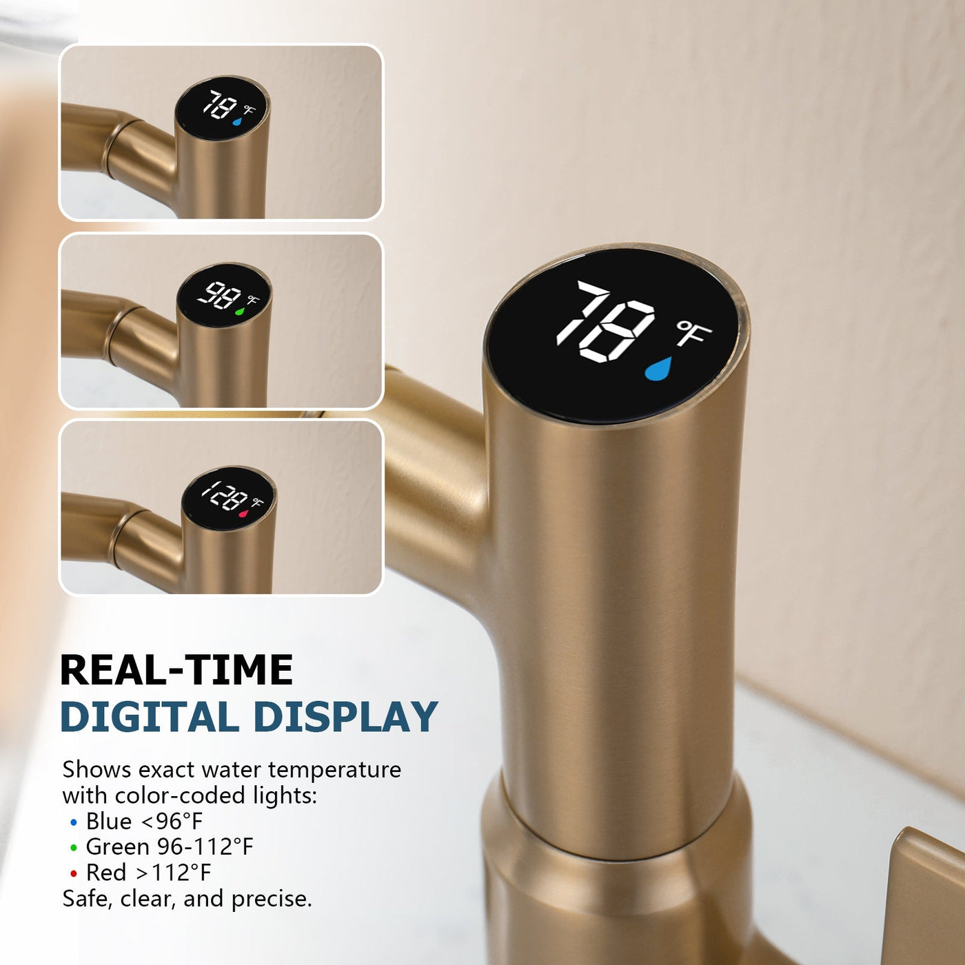 Metora Single-Hole Rotatable Faucet with Temperature Display-BF2204