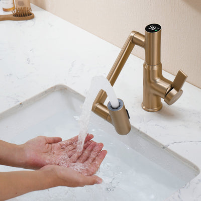 Metora Single-Hole Rotatable Faucet with Temperature Display-BF2204