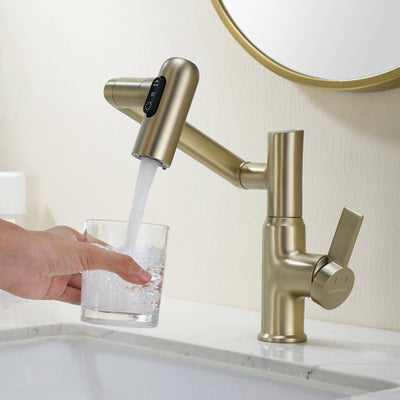 Metora Single-Hole Rotatable Faucet with Temperature Display-BF2204