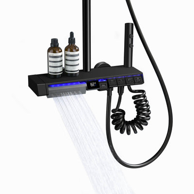Metora Thermostatic Shower System with 5 Water Modes and Temperature Display Screen-SST2206