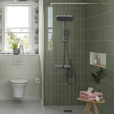 Metora Thermostatic Shower System with 5 Water Modes and Temperature Display Screen-SST2206