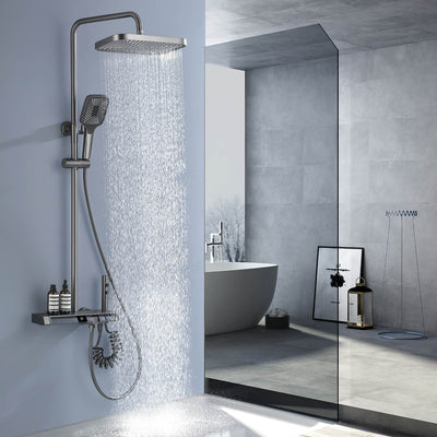 Metora Thermostatic Shower System with 5 Water Modes and Temperature Display Screen-SST2206