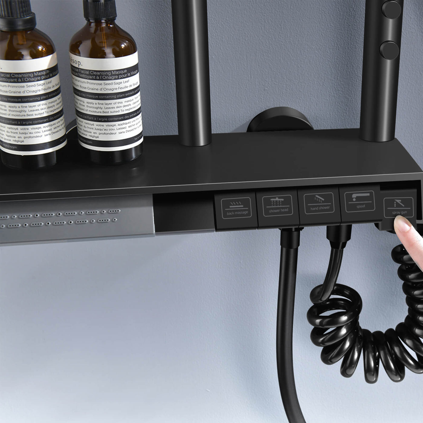 Metora Thermostatic Shower System with 5 Water Modes and Temperature Display Screen-SST2206