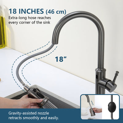 Metora Touchless Sensor & Pull-Down Kitchen Faucet - KF2210