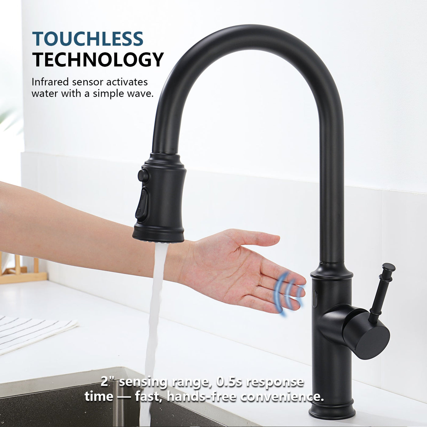 Metora Touchless Sensor & Pull-Down Kitchen Faucet - KF2210