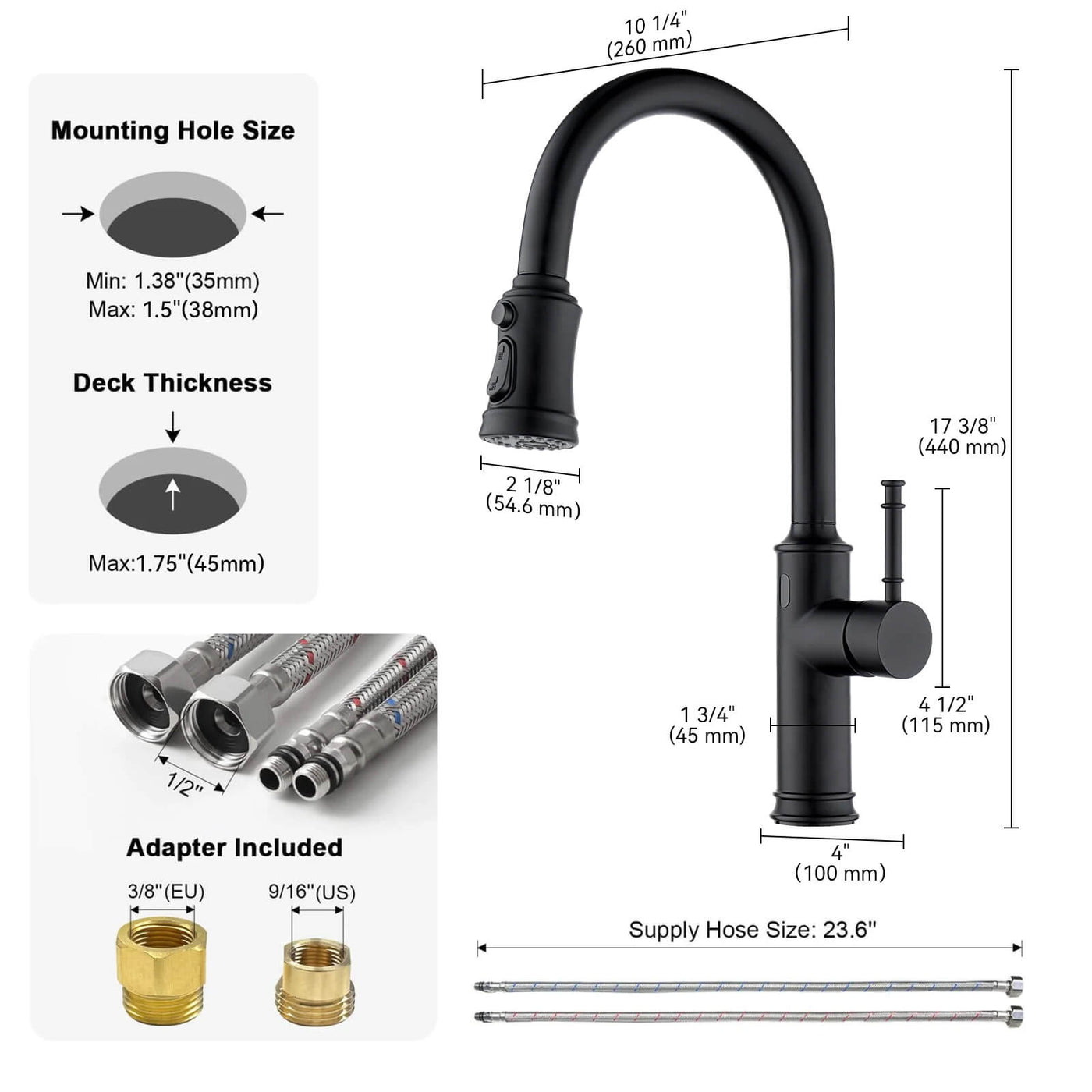 Metora Touchless Sensor & Pull-Down Kitchen Faucet - KF2210