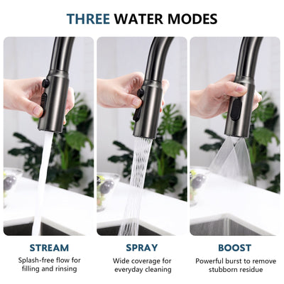 Metora Touchless Sensor & Pull-Down Kitchen Faucet with Temperature Display-KF2206