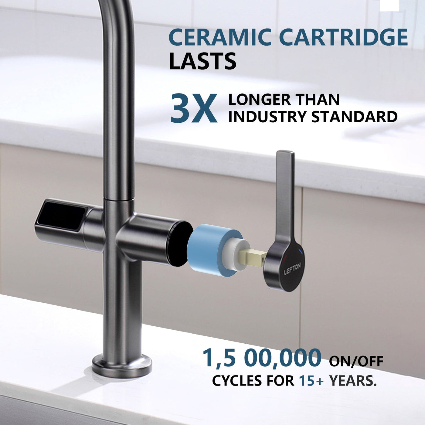 Metora Touchless Sensor & Pull-Down Kitchen Faucet with Temperature Display-KF2206