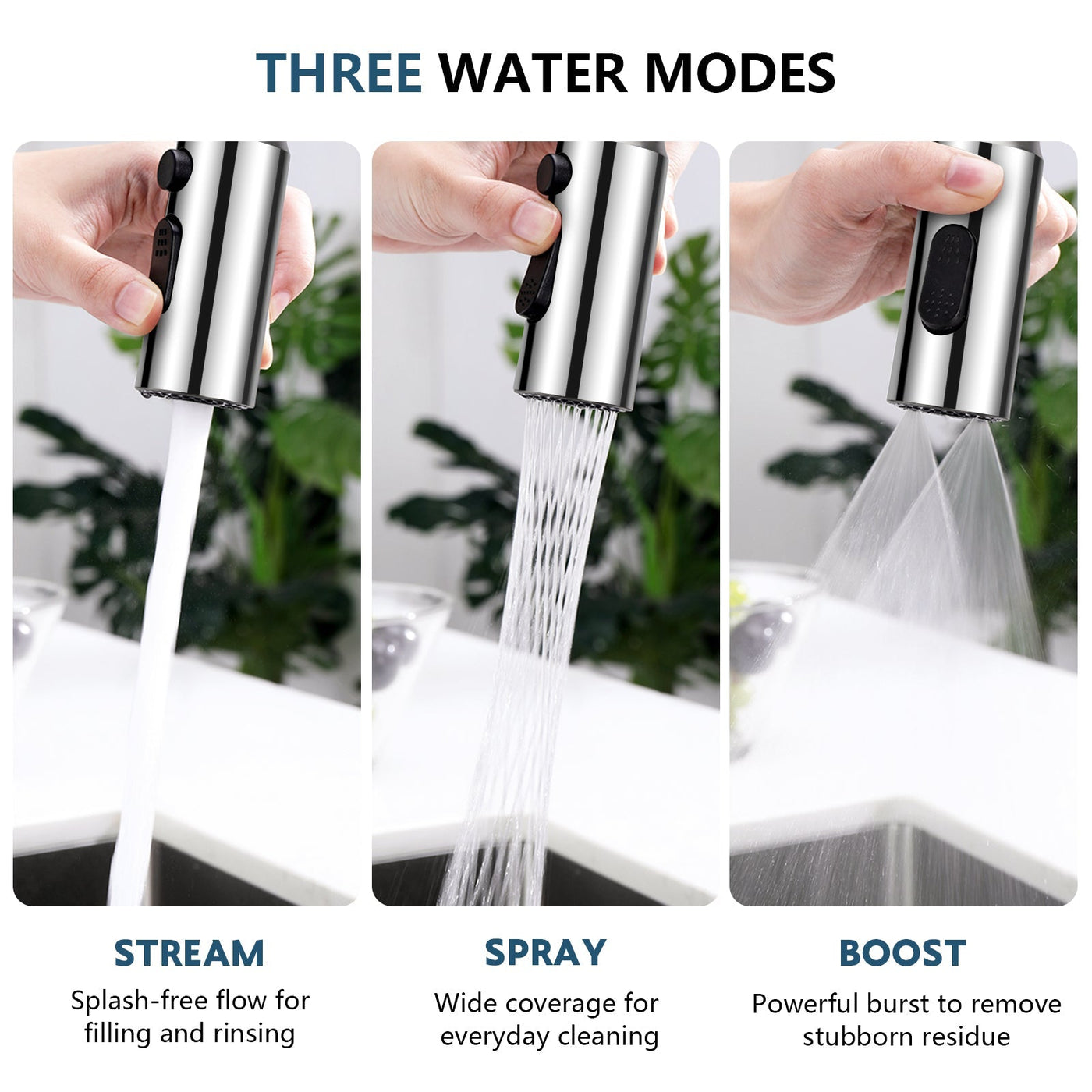 Metora Touchless Sensor & Pull-Down Kitchen Faucet with Temperature Display-KF2206