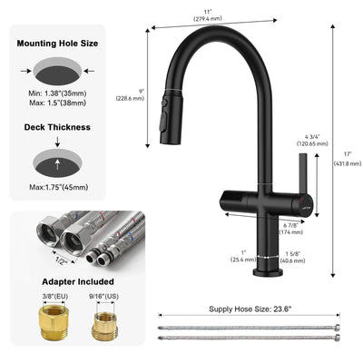 Metora Touchless Sensor & Pull-Down Kitchen Faucet with Temperature Display-KF2206