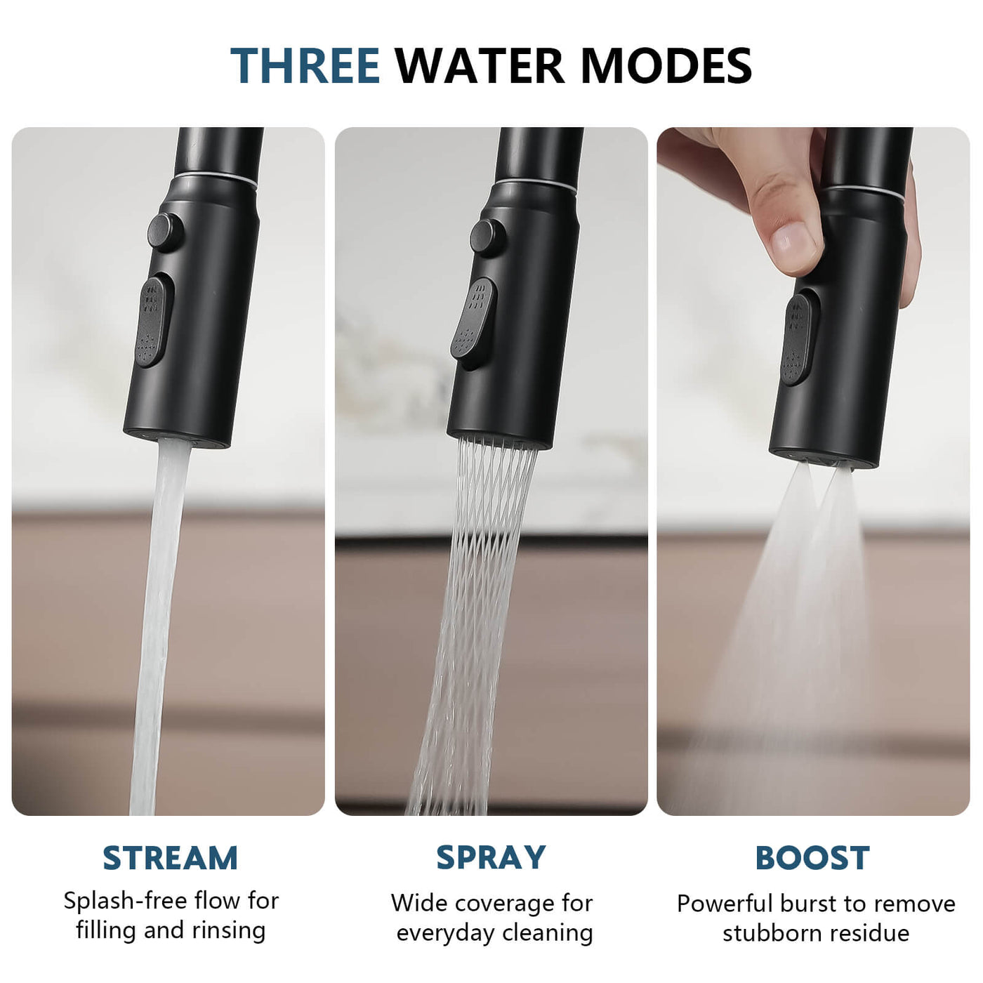 Metora Touchless Sensor & Pull-Down Kitchen Faucet with Temperature Display-KF2206