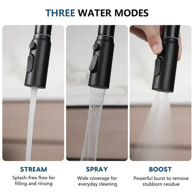 Metora Touchless Sensor & Pull-Down Kitchen Faucet with Temperature Display-KF2206