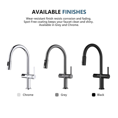 Metora Touchless Sensor & Pull-Down Kitchen Faucet with Temperature Display-KF2206