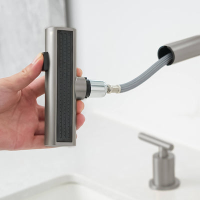 Metora Two-Handle Widespread Waterfall & Pull-Out Bathroom Faucet with Temperature Display-BFWS2401