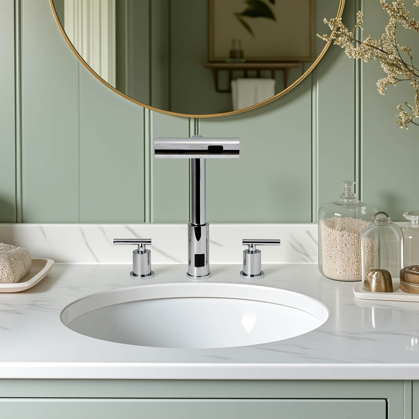 Recertified-Metora Two-Handle Widespread Waterfall & Pull-Out Bathroom Faucet with Temperature Display-BFWS2401-US