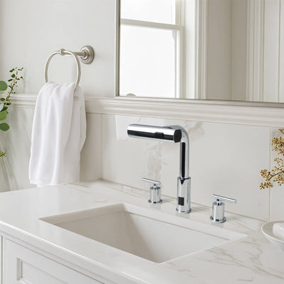 Recertified-Metora Two-Handle Widespread Waterfall & Pull-Out Bathroom Faucet with Temperature Display-BFWS2401-US