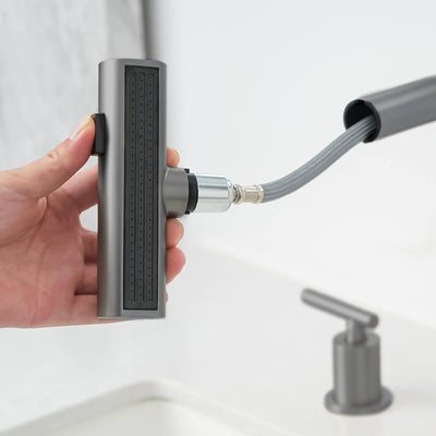 Metora Two-Handle Widespread Waterfall & Pull-Out Bathroom Faucet with Temperature Display-BFWS2401