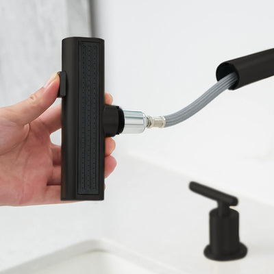 Metora Two-Handle Widespread Waterfall & Pull-Out Bathroom Faucet with Temperature Display-BFWS2401