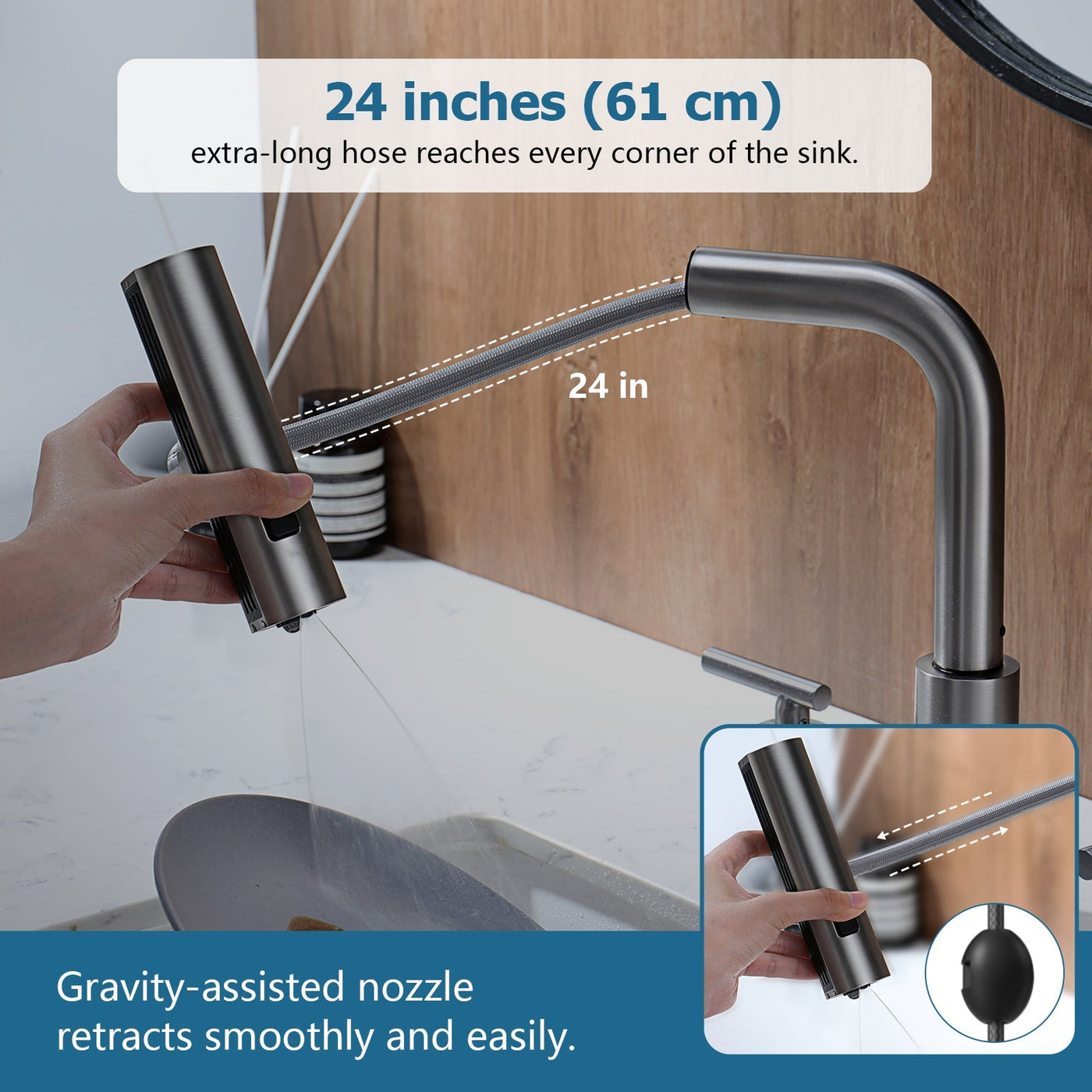 Metora Two-Handle Widespread Waterfall & Pull-Out Bathroom Faucet with Temperature Display-BFWS2401