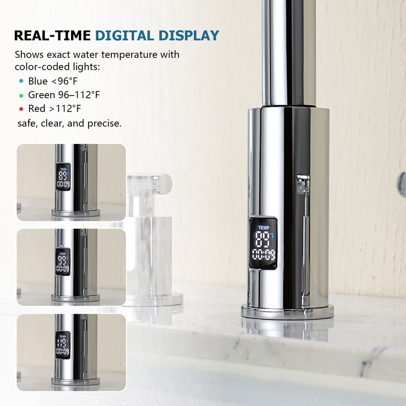 Metora Two-Handle Widespread Waterfall & Pull-Out Bathroom Faucet with Temperature Display-BFWS2401