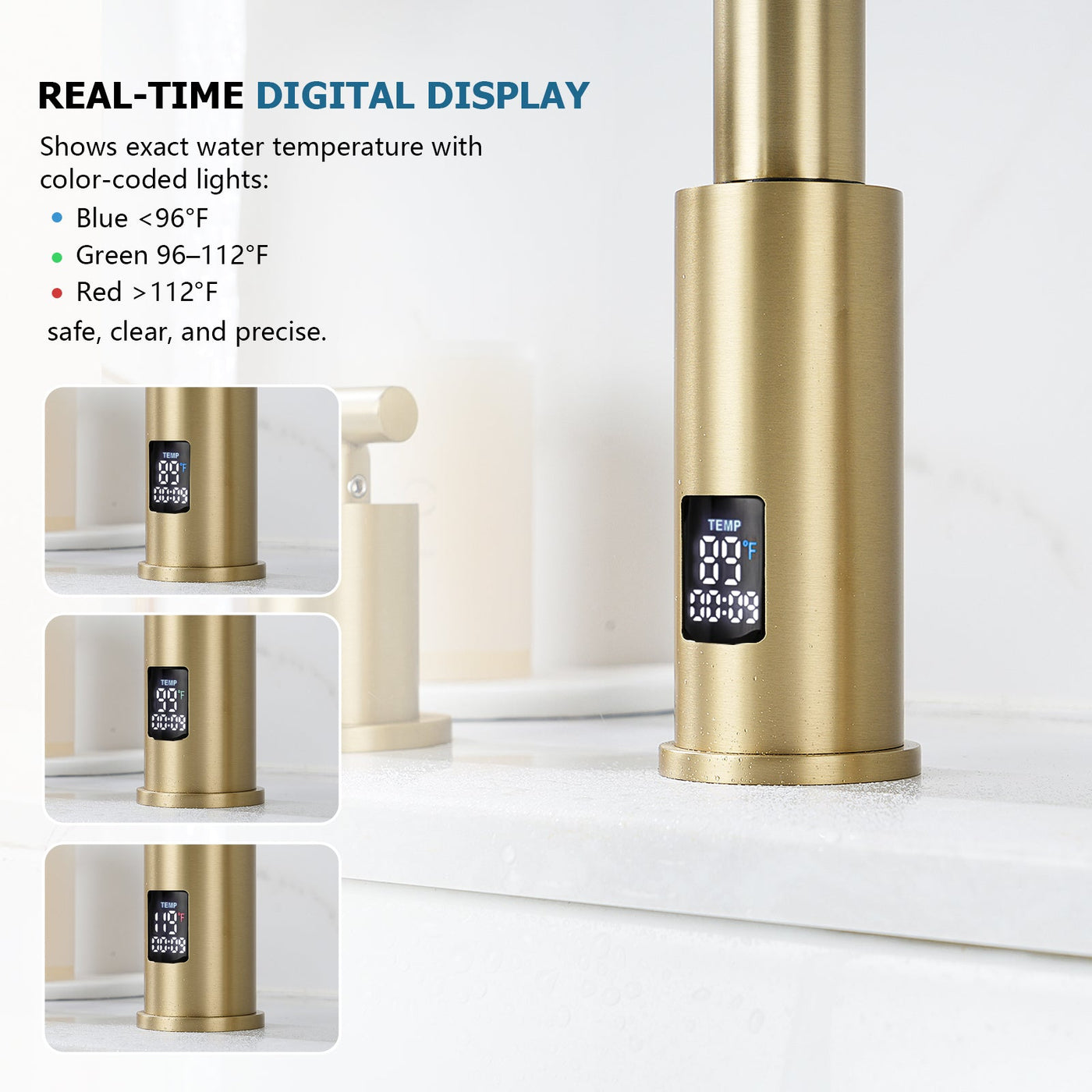 Metora Two-Handle Widespread Waterfall & Pull-Out Bathroom Faucet with Temperature Display-BFWS2401