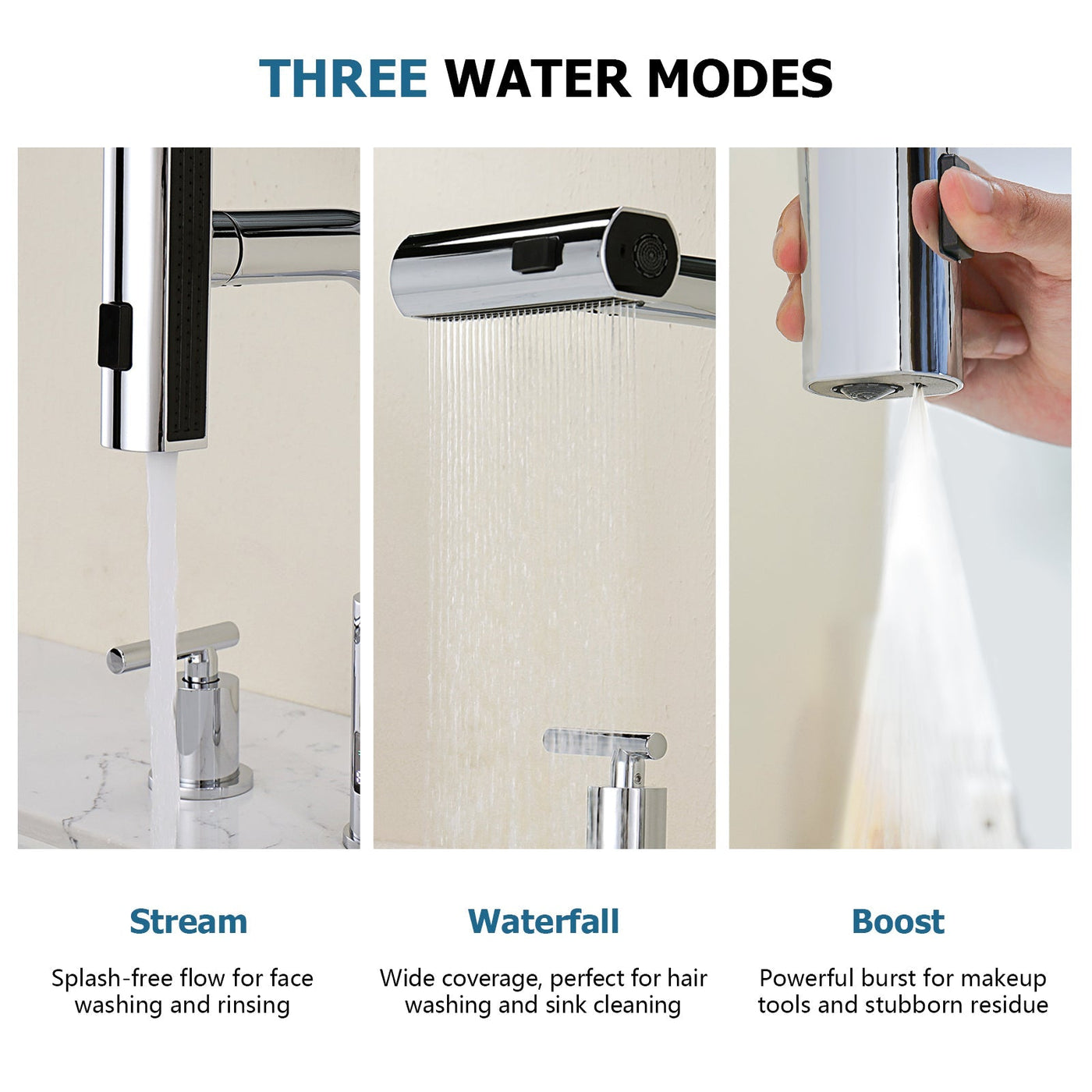 Metora Two-Handle Widespread Waterfall & Pull-Out Bathroom Faucet with Temperature Display-BFWS2401