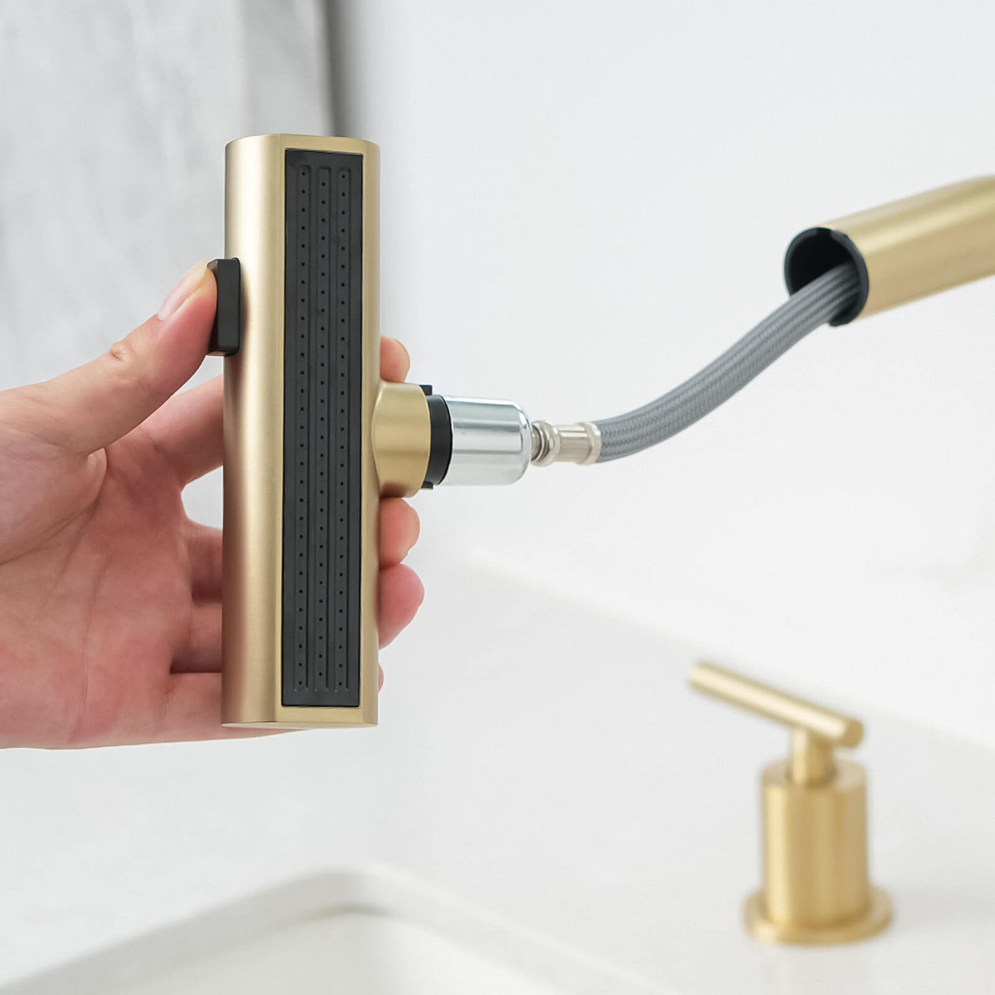 Metora Two-Handle Widespread Waterfall & Pull-Out Bathroom Faucet with Temperature Display-BFWS2401