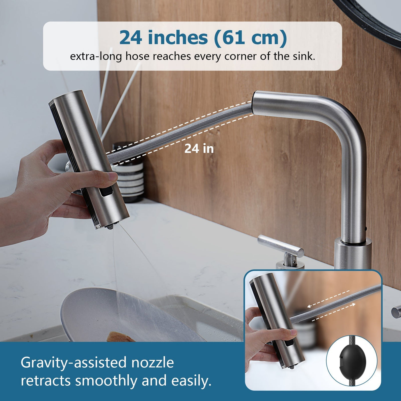 Metora Two-Handle Widespread Waterfall & Pull-Out Bathroom Faucet with Temperature Display-BFWS2401