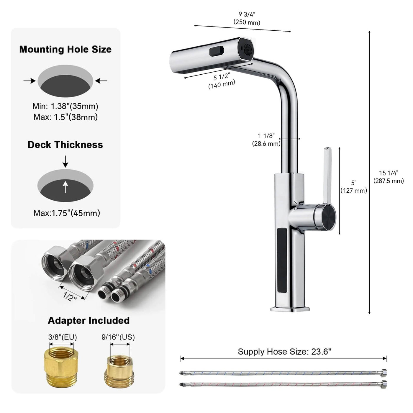 Metora Waterfall & Pull-Out Kitchen Faucet with Temperature Display-KF2209 with Countertop Glass Rinser-KFR2201