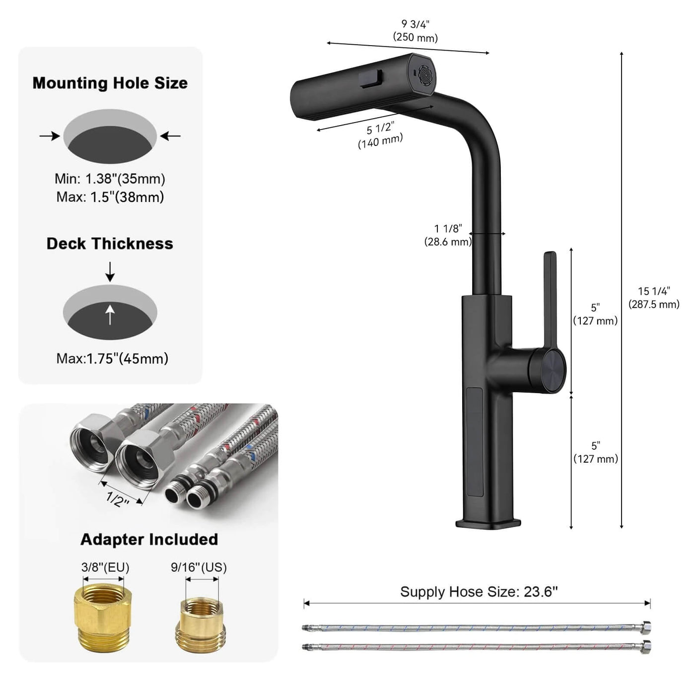 Metora Waterfall & Pull-Out Kitchen Faucet with Temperature Display-KF2209